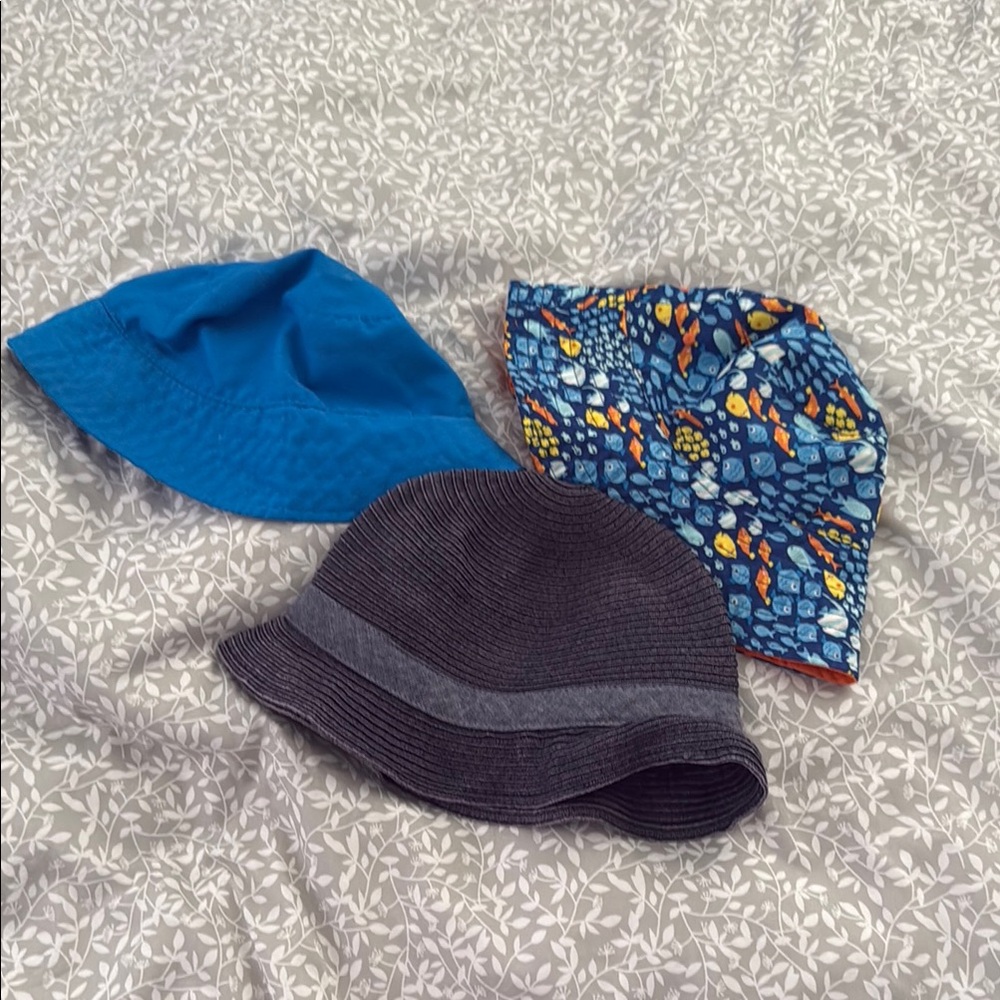 3 Kids summer beach Hats